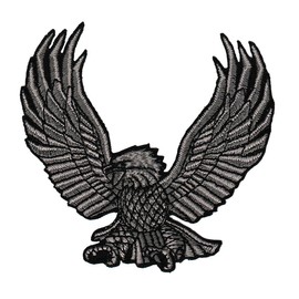 Eagle Grey Eagle Sew-On / Iron-On Patch, Iron-On Patch, Bird Patch, Size 9.5 x 8.5 cm