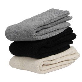 BomKinta Women Winter Solid Socks Thick Warm Wool Socks Cozy Crew Socks for Women Christmas Gift, Medium