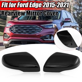 aoh-offroader 2PCS Side Rearview Mirror Cover Caps Fit For Ford Edge 2015~2021 Glossy Black