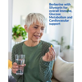 Blue Organix Berberine with Milk Thistle 500mg Formula HCL Complex Supplement with Silymarin for Better Absorption, 90 Vegetarian Capsules, 1 Bottle, Overall Health Support