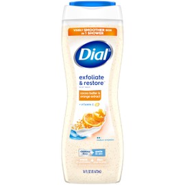 Dial Cocoa Butter and Orange Extract Exfoliating Body Wash, 473 Milliliters (Pack of 1)