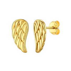 Silvercute Gold Earrings for Women Angel Wings Earrings S925 Women's Earrings Gold-Plated Cute Angel Stud Earrings Tiny Stud Earrings Angel Wings Ear Piercings Tiny Earrings Fashion Jewellery for
