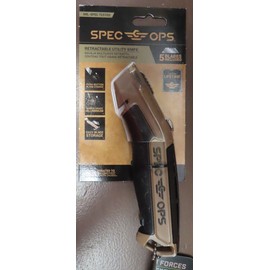 Spec Ops Tools Retractable Utility Knife with Fixed Blade Includes 5 Blades