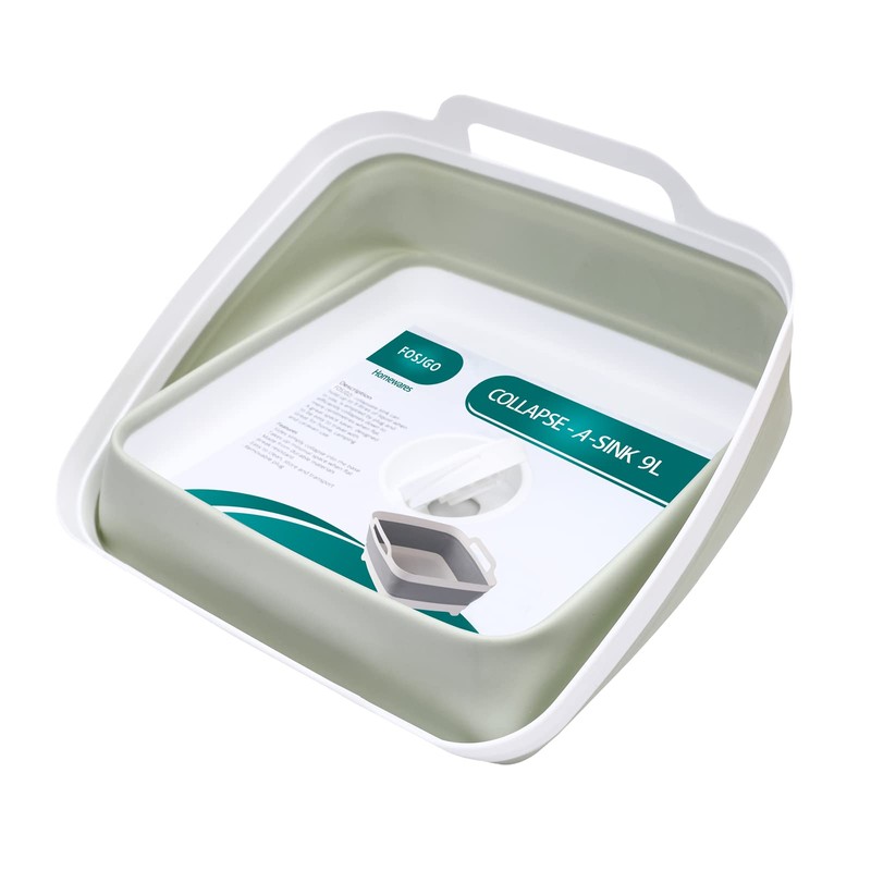 FOSJGO Collapsible Dish Basin with Drain Plug and Carry Handles