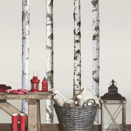 Large Birch Tree Wall Decal Nature Tree Wall Stickers Peel and Stick Large Tree Wall Decals Forest Trees Wall Stickers Big White Birch Decals for Bedroom Living Room Nursery Decor