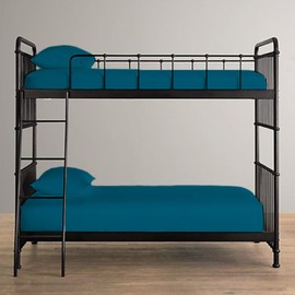 100% Polycotton Bunk Bed Fitted Sheet 2ft 6" (76cmx190cm) Percale Non Iron Easy Care Bottom Sheet RVs | Guest Beds | Caravan Campervan (Teal)