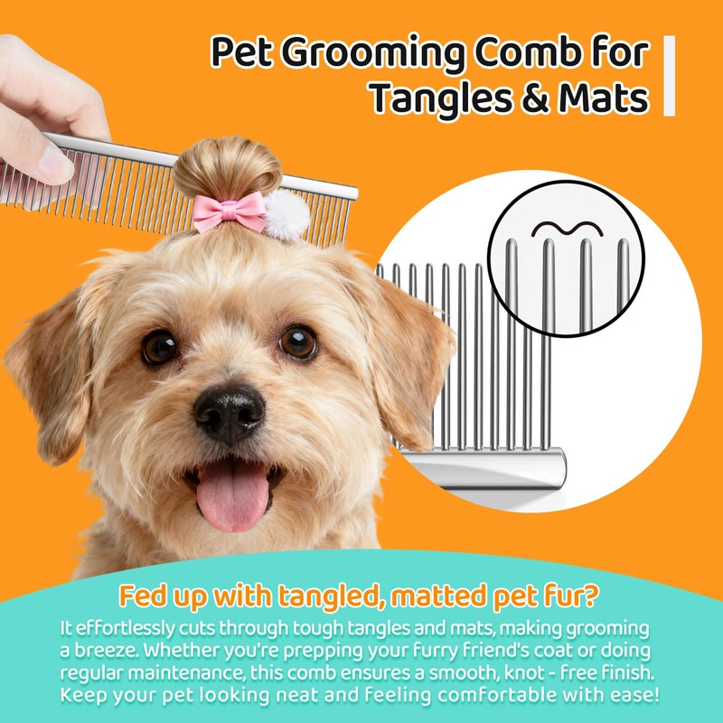 SDKZBFC 2 Pack Stainless Steel Combs, Fine Tooth Grooming for