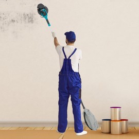 Drywall Sander with Vacuum 1250W Electric Sander Tool with Variable Speed 800-1800RPM Ceiling Removal Tool Automatic Drywall Sander with Foldable & Extendable Handle (Blue)