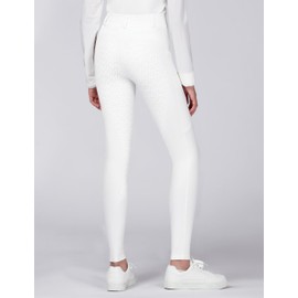 Harrison Howard Girls Riding Pants with Pockets & Belt Loops Full Seat Riding Tights for Girls Oval White XL