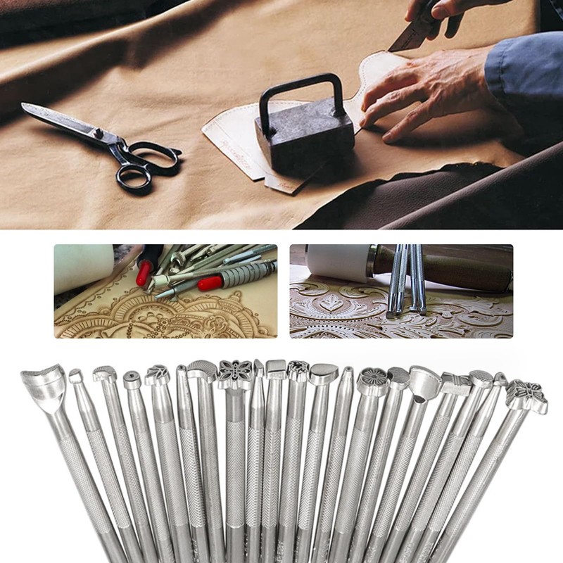 Zreneyfex 20 Pcs Leather Stamping Tools Special Shape Different Patterns