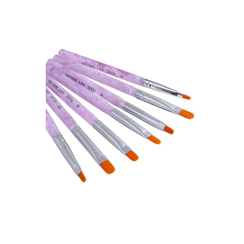 7 X Acrylic UV Gel Nail False Tips Builder Brush