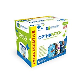 Opthopatch Parches para Ojos para niños - Diseño divertido [Serie II] - 30 + 10 vendajes adhesivos de algodón hipoalergénicos sin látex para Ambliopía y Estrabismo - 1 tabla de recompensas de Defined Vision