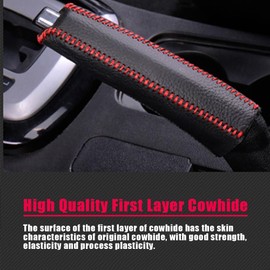 Cubierta de Freno de Mano para Coche para Mazda 2 3 5 6 MX-5 MX-30 CX3 CX-30 CX-5 CX-50 CX-7 CX-8 CX-9 Cuero Antideslizante Fundas de Protección Freno de Mano Interior Accesorios,Red