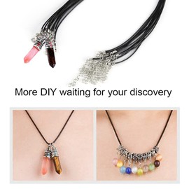 10Pcs Necklace Cord String Waxed Neckalce Cord Bulk Necklace Rope String with Clasp Bulk for Jewelry Pendants Bracelet Jewelry Making Black