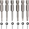 Fixinus 6-Piece Triangular Screwdriver Bit Set, Magnetic S2 Steel Triangular