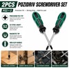 2PCS Pozidriv PZ2 Screwdrivers for Pozi Screw, S2 Steel, 100mm