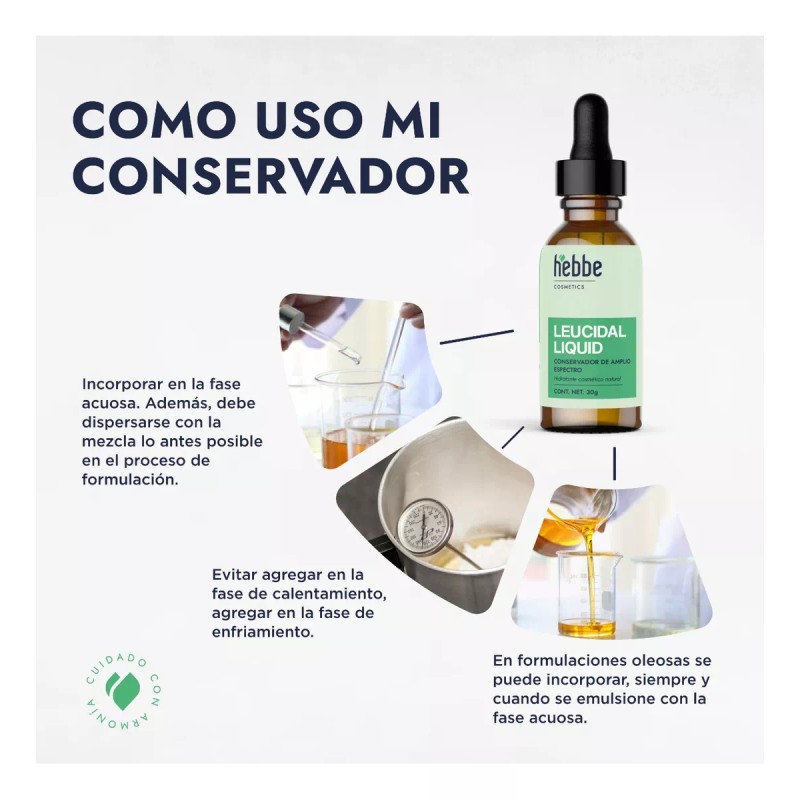 HEBBE COSMETICS CSVD8 ETD2 Leucidal, Conservador Cosmético Natural De Amplio