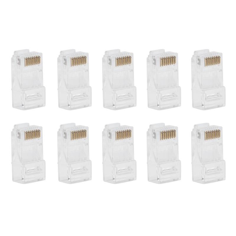 100Pcs TF2005A 8P8C RJ45 Connector CAT6 Unshielded Ethernet Crystal Head