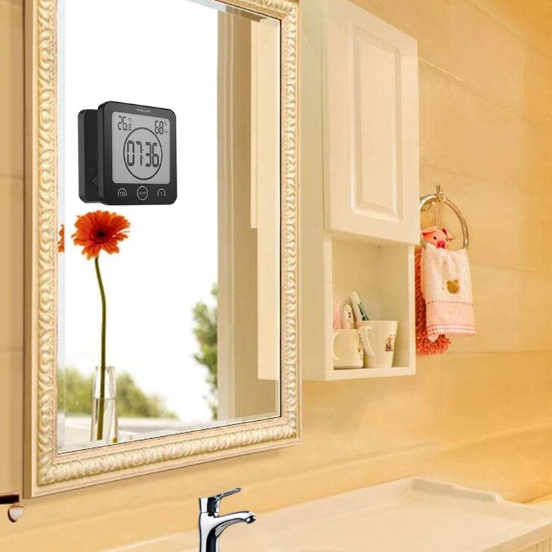 HONPHIER Bathroom Shower Clock Digital Clock Timer Large LCD Display