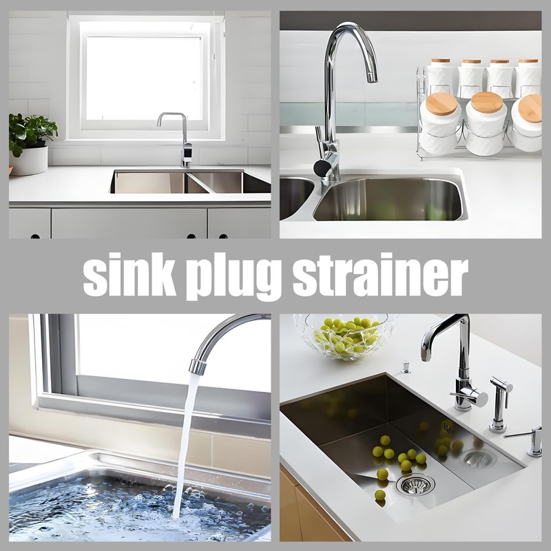 2Pcs 3 in 1 Sink Strainer Drainer, Stainless Sink Plug