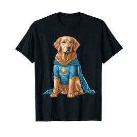 Superhero Golden Retriever Red Cape Super Hero Dog T-Shirt