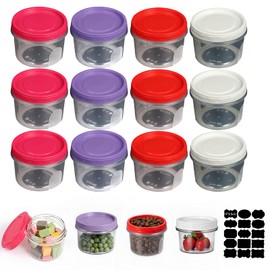 Ksnowqi Pack of 12 500 ml Small Plastic Containers with Lids, Food Storage Containers with Lid, Small, Mini Containers with Blanket, Reusable Mini Containers, Freezer Containers, Small for Fruit