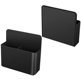 luvtree Black ABS Plastic Magnetic Pen Holder for Refrigerator, Whiteboard, Office, Kitchen, School, Warehouse and Workshop - Multifunctional Pen and Marker Organizer