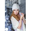 morefaz Worm Winter Knitted Hat Women's Crystal Pebble With Large