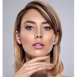 Panda-Jewellery 925 Sterling Silver Jewellery Set with Crystals - Fire - Many Colours - Stud Earrings for Women - Necklace with Pendant - Jewellery for Women with Gift Box, Sterling Silver, Crystal