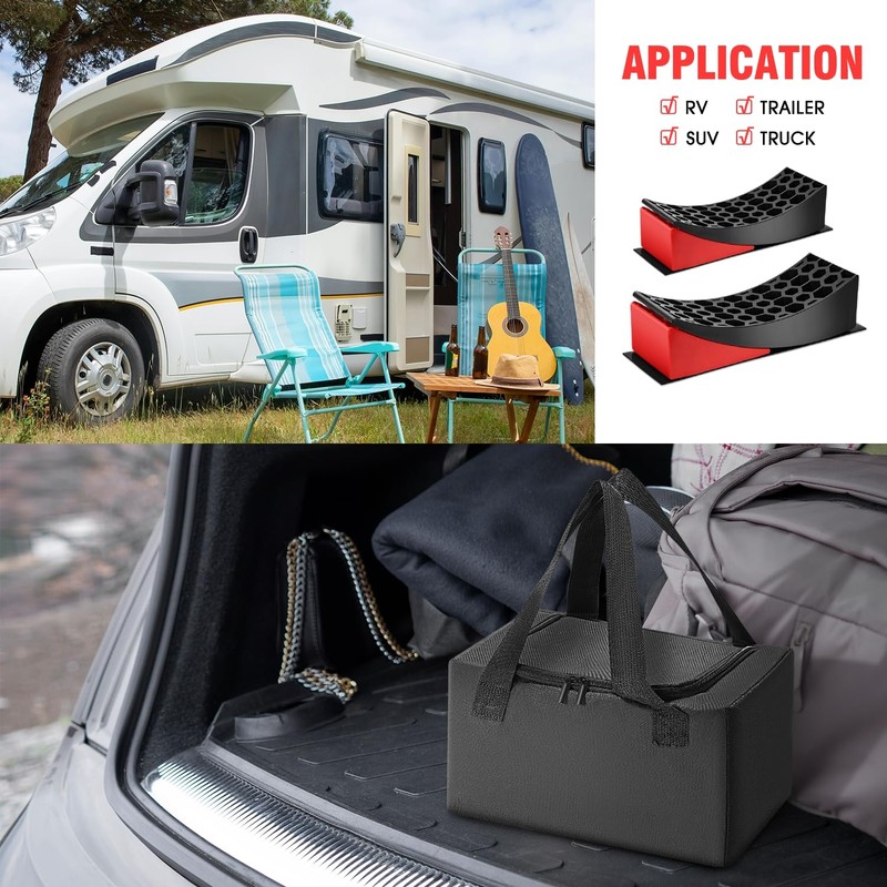 DNA Motoring 2 Packs Leveling Ramp for RV Camper Travel