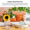 Unique Head Plant Pot with Drainage Hole Resin DIY Face
