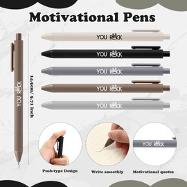Sayglossy 30 Set Motivational You Rock Appreciation Gifts Bulk Inspirational You Rock Ballpoint Pens Stone Keychains Cards Positive Affirmation Graduation Gift for Student Teacher Employee Team Staff