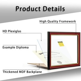 Minesaxel 8.5 x 11 Certificate Frames Fits 8.5 by 11 Diplomas or Pictures, Award Frame 8.5x11 for Wall and Tabletop Double Display (Cherry Red, 2 Pack)