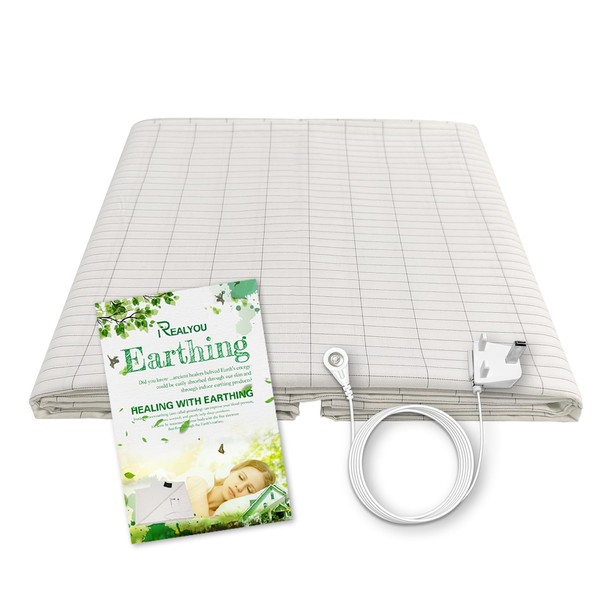 Grounding Sheet with Grounding Connection Cable, Silver Fiber Earthing Bed