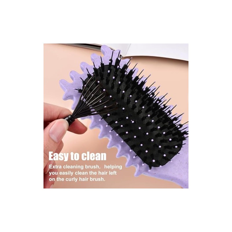 2PCS Cepillo para Cabello Rizado para Mujeres, Cepillo Definidor de