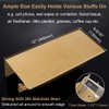 Double Toilet Paper Holder with Shelf Brushed Gold, APLusee SUS
