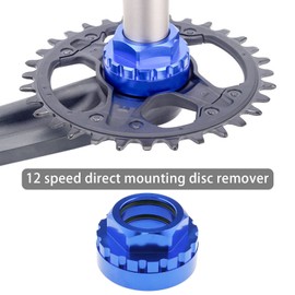 ECSiNG Chainring Lock Ring Adapter Removal Tool Compatible with Shimano M7100 M8100 M9100 M9120 Aluminum Alloy Bicycle Removal Sockets Bicycle Dismantling Sleeves 12 Speed Blue