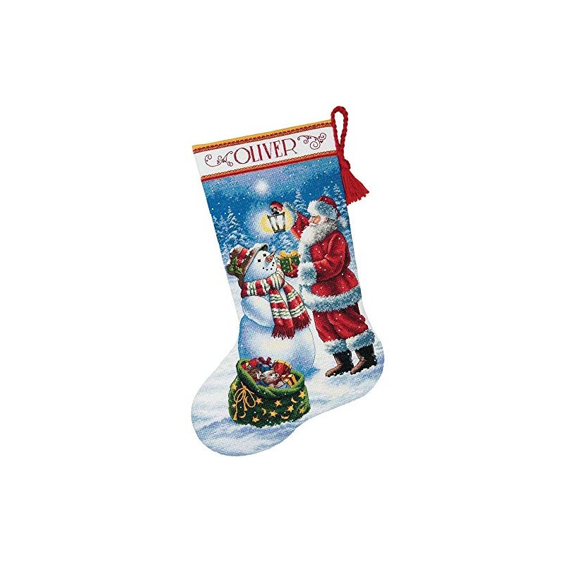 DIMENSIONS 70-08952 Counted Gold Collection Stocking: Holiday Glow, Aida, White,