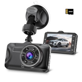 (2023 Released & 3 Megapixels & Infrared Light) Dash Camera, 1080P Full HD, HDR/WDR Technology, 3 Megapixel Camera, 170° Wide Angle View, 32 GB Card, LED Signal Protection, 4-Layer Optical Lens, Eco