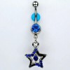 Unbranded BLUE STAR Dangle Belly Ring Navel Ring Belly Button Jewelry (C16)