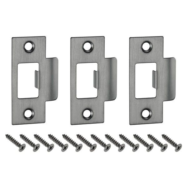 sourcing map 3Pcs Door Strike Plate, 70mm x 40.3mm Stainless