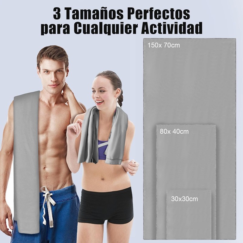 SAN KARA Toallas Deportivas de Microfibra (3 PCS) - Toallas