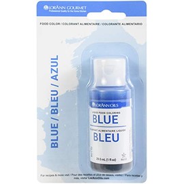 LorAnn Blue Liquid Food Color, 1 ounce squeeze bottle - Blistered - 6 Pack