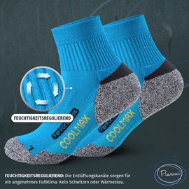 Piarini 2 pairs Coolmax outdoor socks, functional socks, short, black, anthracite, blue petrol; size 35-38, 39-42, 43-46, 47-50. -