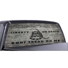Tower Decals 66" x 18" Universal Don't Tread on Me Gadsden Flag Truck Rear Window Perforated Vinyl Graphic