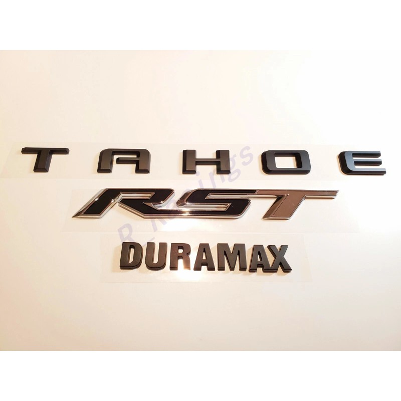 GM Auto 3PCS KIT Matte Black Rear Tahoe Duramax Chrome