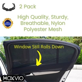 MOXVIO Car Sun Shade 2Pack, Car Blinds for Rear Window, Baby Sun Shade, Sun Visor Snoozeshade for Kids/Baby/Adults/Pets - 100x45cm Fits Most Cars Universal Size UV Proof