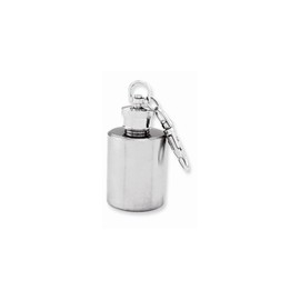 Solid Brushed Stainless Steel 1oz Round Mini Key Chain Flask 1.5"