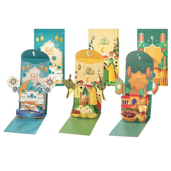 6 Pack Eid Money Envelopes, Eid Mubarak Money Envelopes with