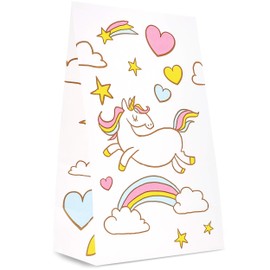 Rainbow Unicorn Party Favor Bags for Kids Birthday Party (5 x 8.5 x 3 In, 36 Pack)
